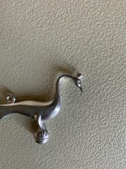 Rare Vintage Stieff Pewter Peacock Bird Pendant Ornament Signed