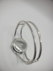 Vintage Geneva Platinum Wristwatch Silver Tone Bracelet Bangle Jewelry Costume