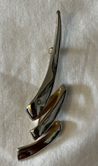 Gold Tone Vintage ZigZag Squiggle 3.5 in Brooch Pin with Locking Safety Catch