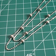 Vintage Italy 925 Ball Bead Station Chain Necklace 30”