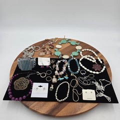 Estate Jewelry Asst Lot Of 30 Items Silver- Turquoise-Rings-Necklaces VTG #4 Set