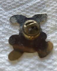 Vintage Pink Easter Bunny Brooch Pin Cartoon Look Tie Tack