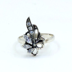 Vintage Luxury RING Silver 925 with Bright Stones-size: 9.5US(19.5mm) Ukraine#79