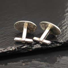 Mexican MOP Inlay Cufflinks Sterling Silver