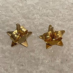 Vintage Gold Tone Star Stud Earrings 0.5in 0.49g Minimalist Jewelry