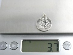 Vintage Silver Filled Saint Anthony Religious Medal Pendant Charm 3.7g 17mm Diam