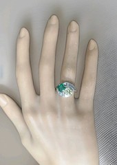 2.28ct. Platinum Vintage Art Deco Natural Emerald Diamond Toi Et Moi Ring GIA