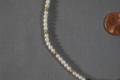 Vtg Pearl Necklace 18k Yellow Gold Clasp & Beads 16″ Long