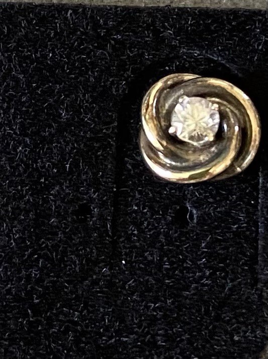 Diamond In Sterling Stick Pin. 2” Long .04mm Diamond