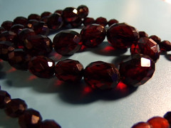 VTG Cherry Amber Faceted Graduated Beads Necklace Tested 28″ Length 56 gms