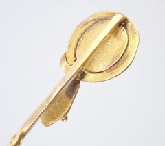 Antique Victorian 22K 15K Gold Garnet Cabochon Laughing Snake Egg Stick Pin Box