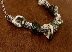 Vintage Stone Bead Necklace Lot Green Boho Tribal Ethnic
