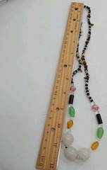 Necklace Beaded Multicolor Plastic Stone Glass Beads