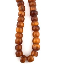 Vintage Baltic Amber Bead Necklace Honey Cognac Barrel 14in 17g