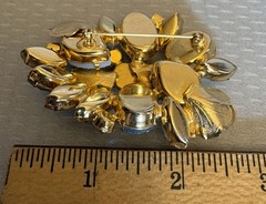 Vintage Juliana Periwinkle Blue AB Rhinestone Brooch Goldtone D&E Book Piece 3″