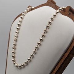 Vintage 925 Sterling Silver Heavy 5mm Military Bead Ball Chain Necklace 20” 27g