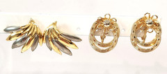 Vintage Gold Tone Pierced Earrings 80’s/90’s Good Quality Lot of 12