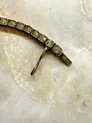 Vintage 1930s Sterling Silver Rhinestone Tennis Bracelet, Art Deco jewelry