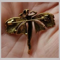 Vintage Art Nouveau Style Fairy Nymph Pendant Brooch Shawl Pin Jewelry Gift