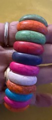 NWT Peruvian jasper Natural Stone multi color bracelet Handmade