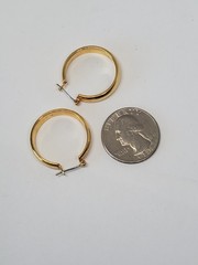 Vintage Napier Gold Tone 24mm Hoop Earrings