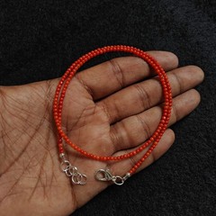 2mm Natural Italian Sea Red Coral Smooth Round Beads Genuine Red Color Necklace.