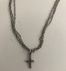 NWT Robert Lee Morris Elizabeth & James Sterling Cross Necklace W/Pouch $195