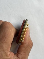 Chinese China Hand Carved Cinnabar Vintage Pin Brooch
