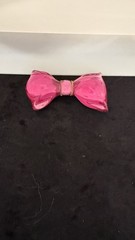 Vintage Transparent Pink Lucite GP Thread Bow Brooch Pin 2 Inch