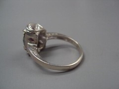 Nice Vintage Women’s ring quartz irradiated silver 925 Ukraine big size 11.25 us