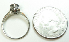 Antique Art Deco Diamond Belais Engagement 17K White Gold Ring Size 6 UK-L1/2