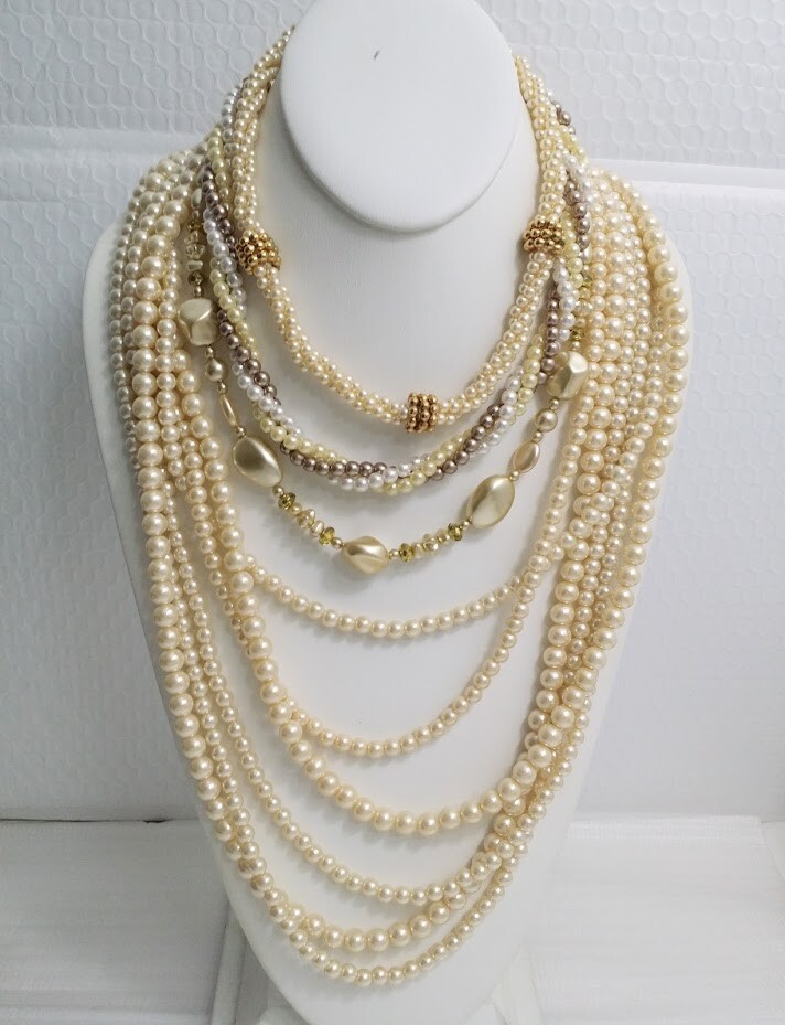 Vintage to Now Simulated Pearl Beaded Necklace Lot of 4