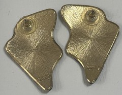 Vintage Signed Don-Lin Black & Gold Enamel Art Gold-tone Pierced Earrings