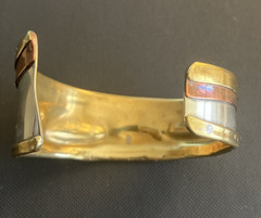 VINTAGE..LAZARO..MCM CUFF BRACELET…MIXED- 925 STERLING SILVER/COPPER/BRASS