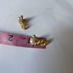 Vintage Gold Tone Knotted Rope Pearl Earrings
