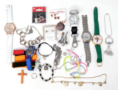 Costume Jewelry Lot – Necklaces Bracelets Watches Earrings – Fashion Beads