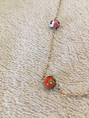 Vintage Millefiori Necklace Marked Gold Filled 12K 1/20 Estate Piece