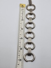Vtg Sterling Silver 925 Taxco Mexico Modernist Circle Link Bracelet 6.75″ 30g