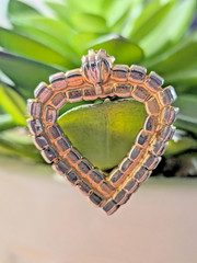 RHINESTONE OPEN HEART Pin Brooch Convertible Pendant Flat Slide Bail Vintage