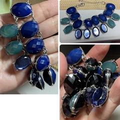 17pc Vintage Jewelry & Pin Lot Rhinestone Crystal Beads Gold-Silver Color Metal