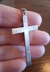 Vintage Sterling DiROMA Cross Crucifix On 24″ Chain 13.8g See Pics/Description