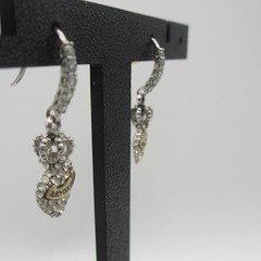 Juicy Couture Earrings Rhinestone Heart Crown Drop Dangle Dainty Post Backs