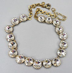 J Crew Anna Wintour Necklace Georgian Collet Riviere Rivoli Crystal Brulee Vtg