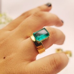 925 silver created emerald ring vintage antique Handmade Size 7