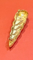 Vintage Brooch Bar Pin MJ ENT Modernist Gold Tone Rope Textured 3.25 Inches Long