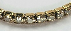 Prong Set Clear Rhinestones Gold Tone Stretch Tennis Bracelet 7.-8.5 In 4mm Wide
