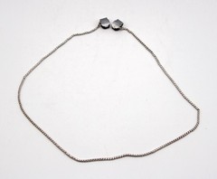 Silver Tone Chain Necklace Floral Clamp Accents Vintage Style Jewelry