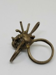 Vintage Brutalist Modernist Brass Abstract Free Form Ring Size 6