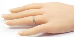 Antique Art Deco Wedding Band 18KW Ring Size 6 UK-L1/2 2.38 MM Wide dtd 1952