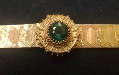 Vintage 14 KT Solid Yellow and Rose Gold with Prasiolite Quartz Bracelet